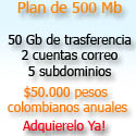 Plan de hosting de 500 mb